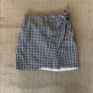Gingham wrap skirt